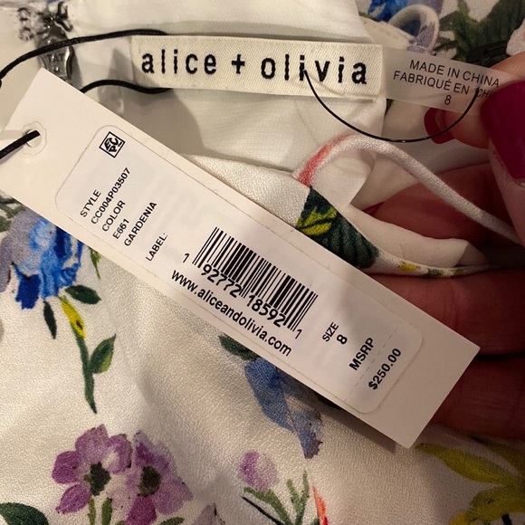 Alice + Olivia Trixie Floral Mini Dress 8 - Picture 4 of 5